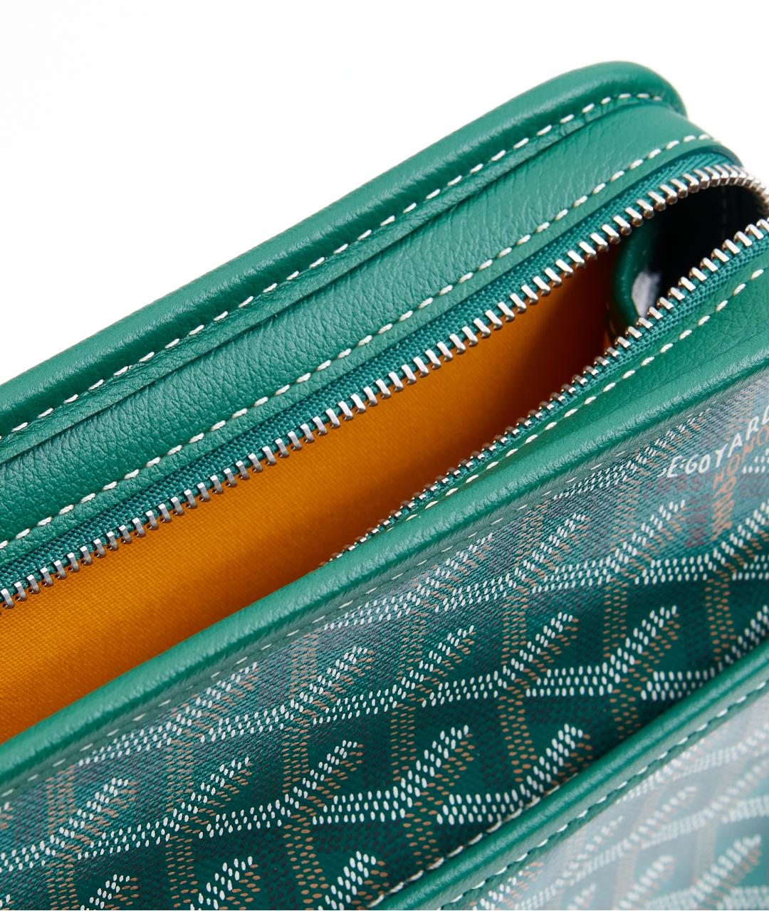 GOYARD Зеленая кожаная барсетка, фото 5