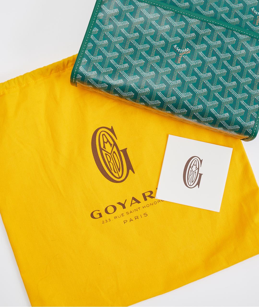 GOYARD Зеленая кожаная барсетка, фото 7
