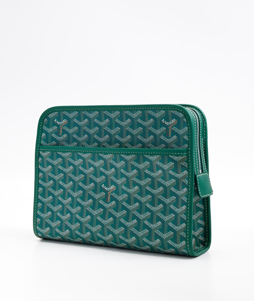 GOYARD Зеленая кожаная барсетка, фото 2