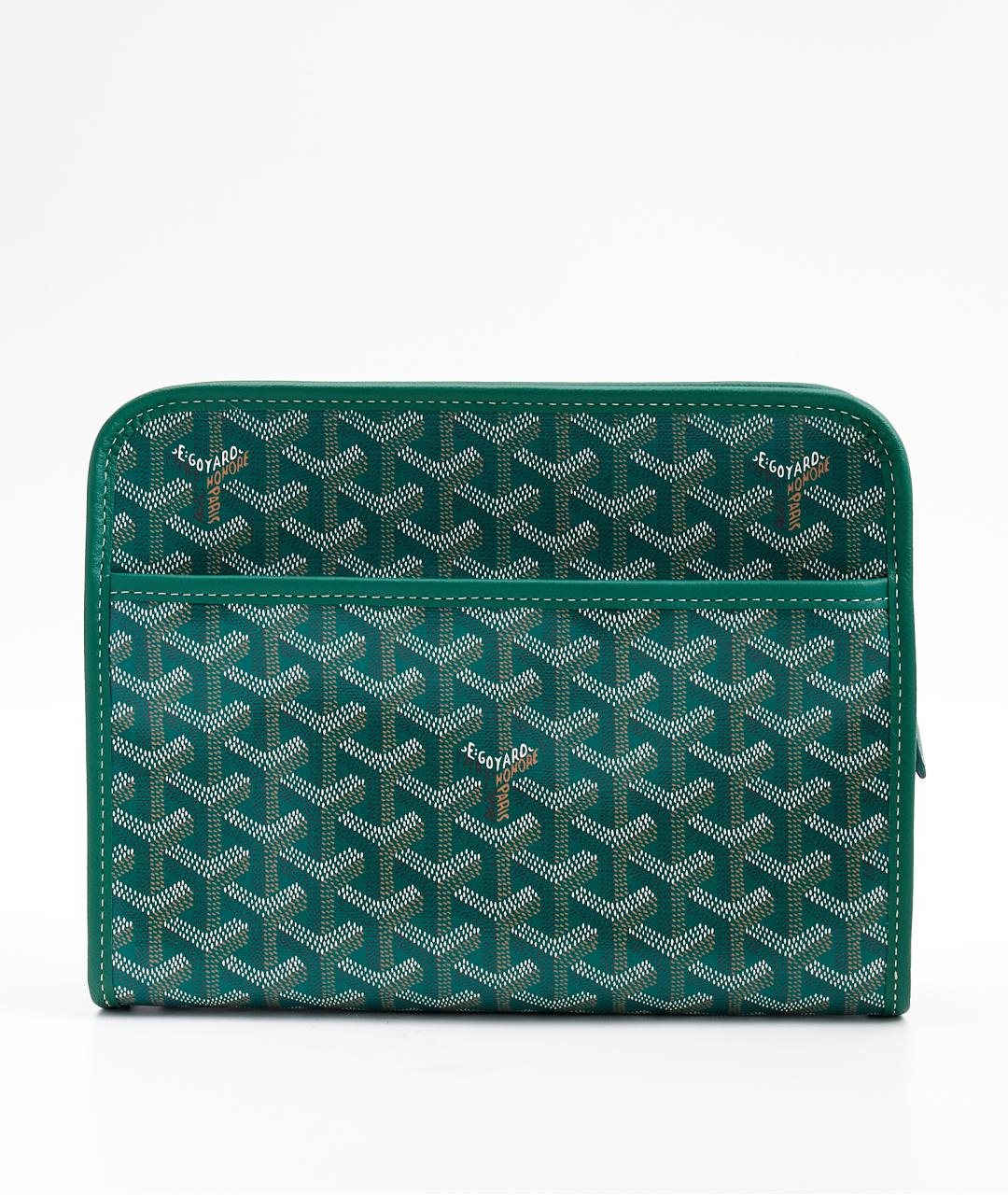 GOYARD Зеленая кожаная барсетка, фото 8