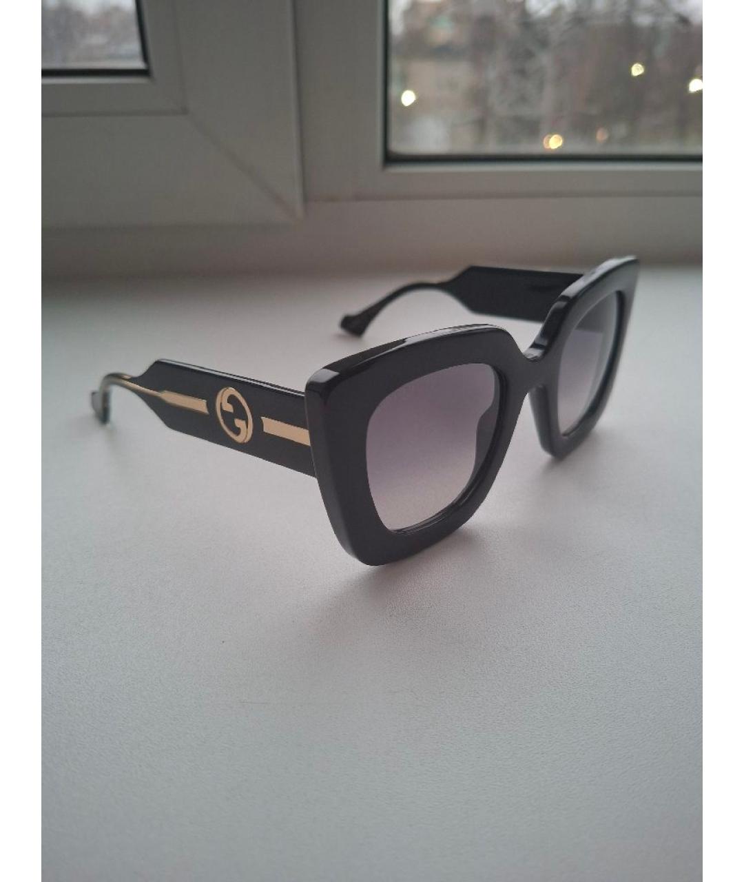 GUCCI Черные пластиковые солнцезащитные очки, фото 2
