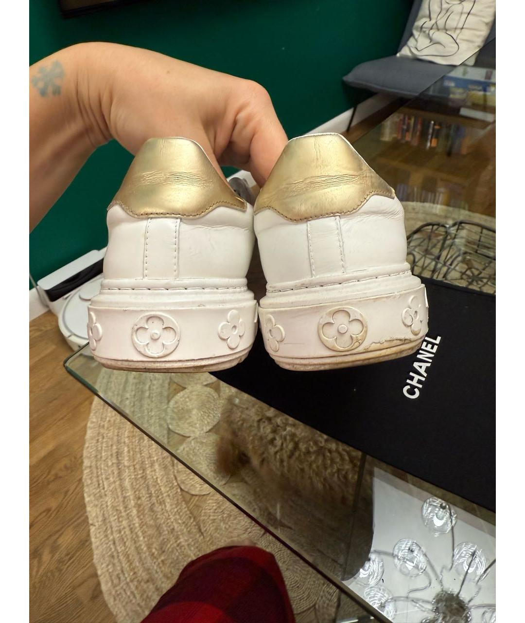 LOUIS VUITTON Белые кожаные кеды, фото 4