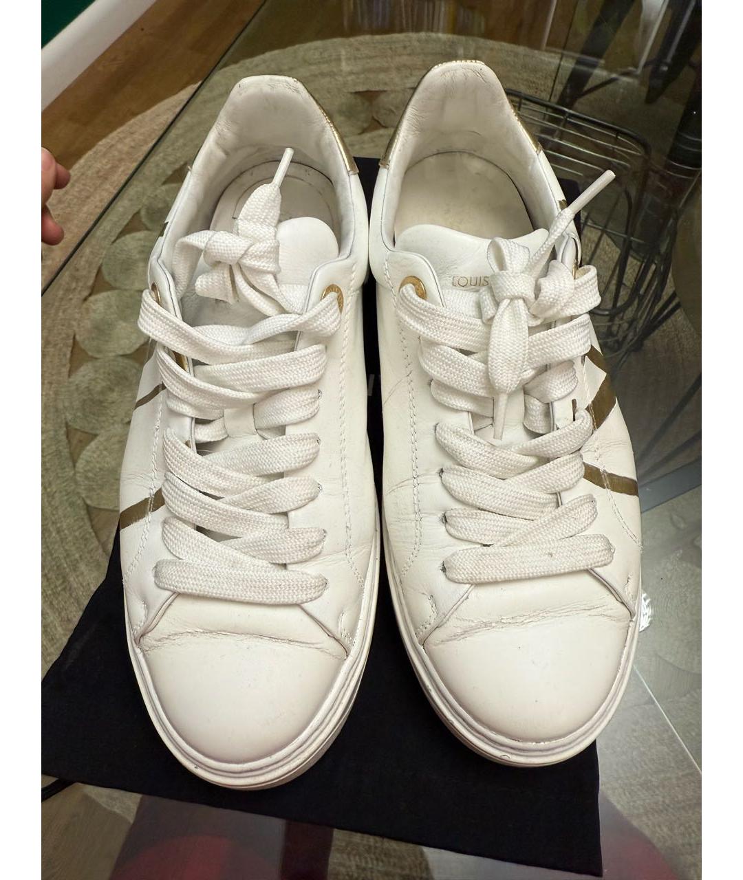 LOUIS VUITTON Белые кожаные кеды, фото 3