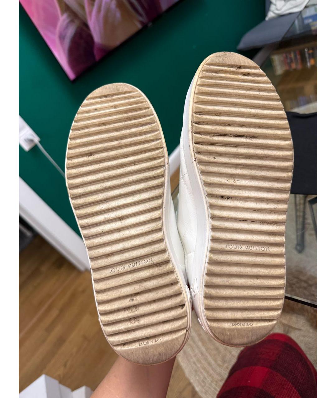 LOUIS VUITTON Белые кожаные кеды, фото 6
