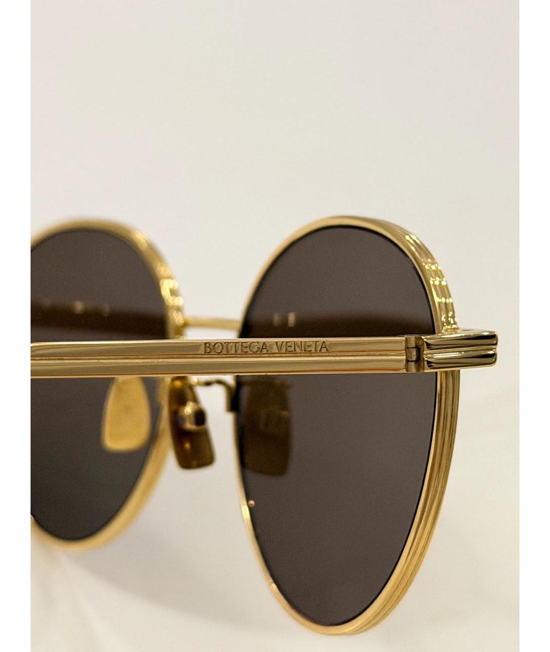 BOTTEGA VENETA Коричневые металлические солнцезащитные очки, фото 3
