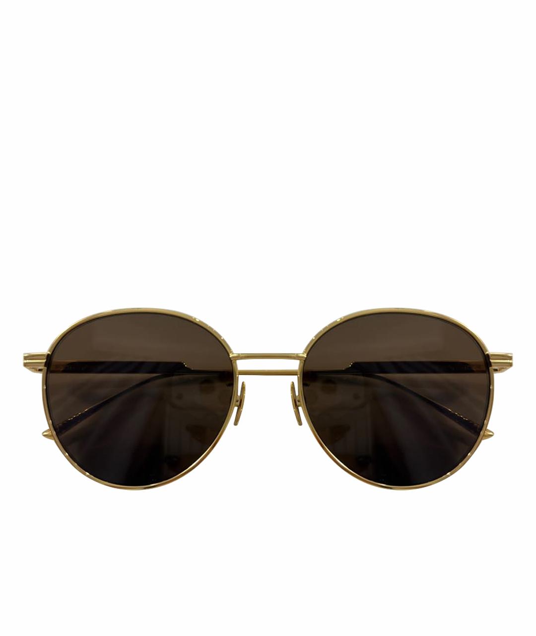 BOTTEGA VENETA Коричневые металлические солнцезащитные очки, фото 1