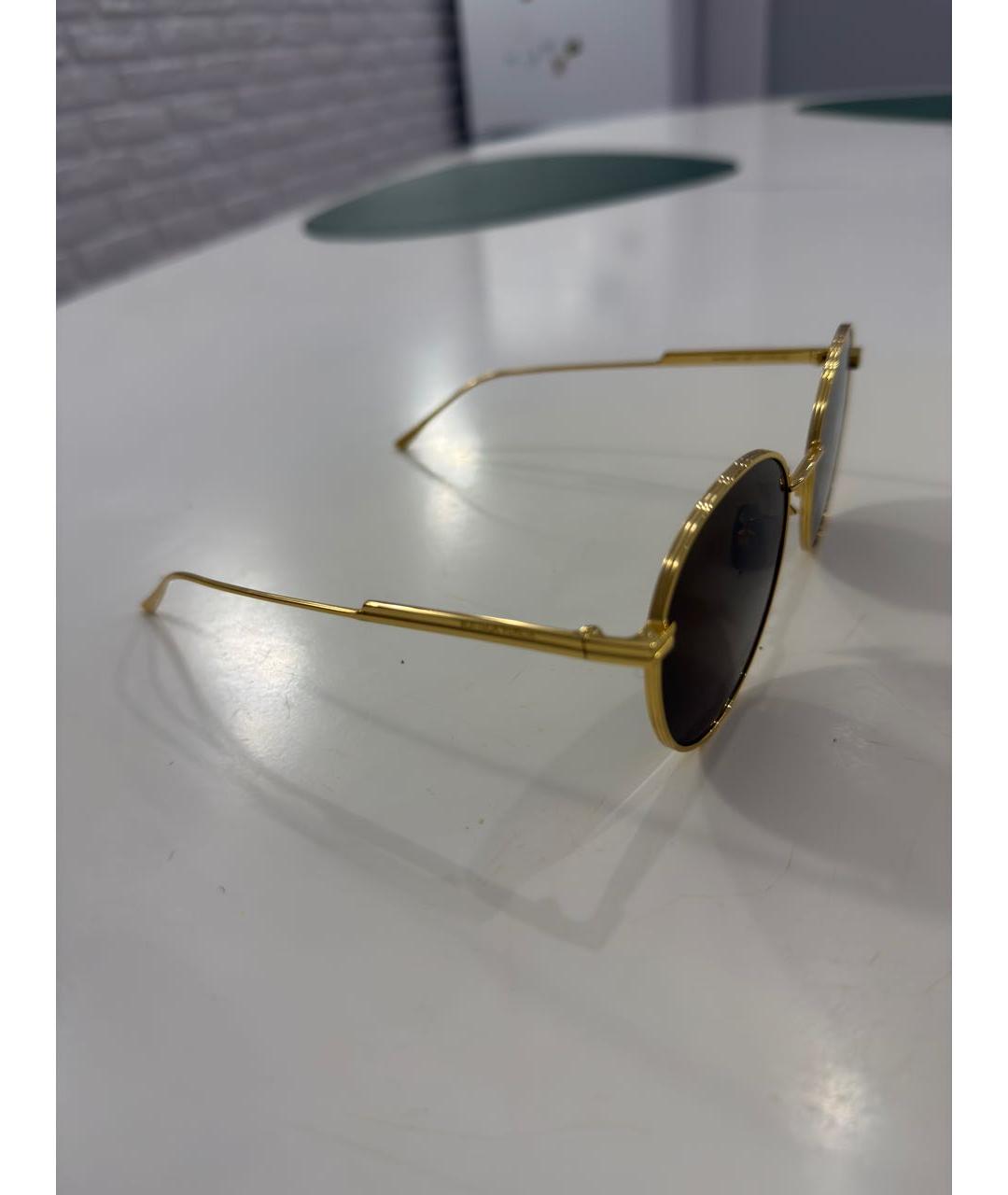 BOTTEGA VENETA Коричневые металлические солнцезащитные очки, фото 2