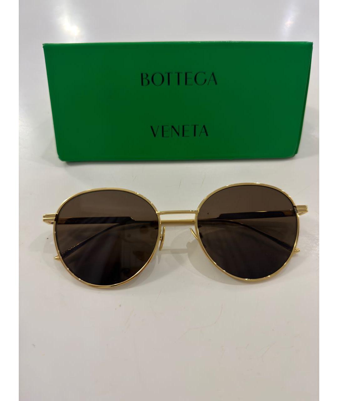 BOTTEGA VENETA Коричневые металлические солнцезащитные очки, фото 5