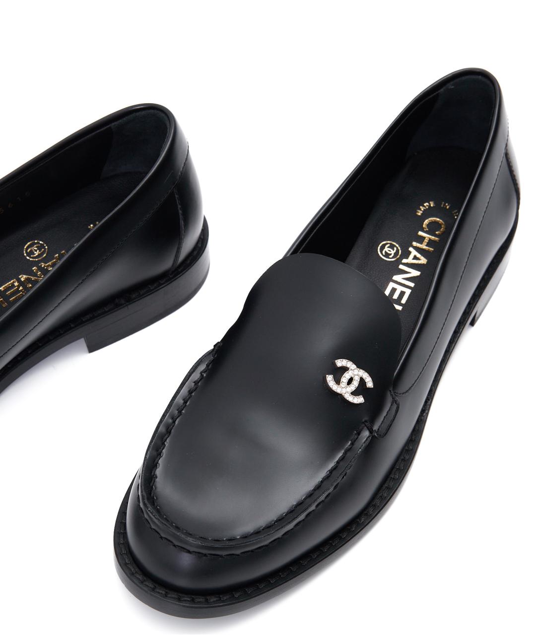 CHANEL Черные кожаные лоферы, фото 5