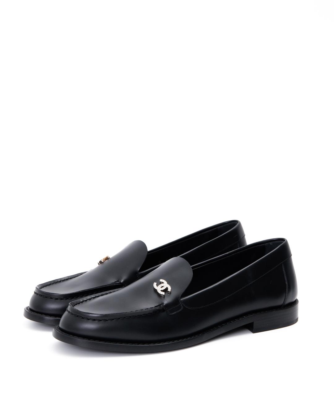 CHANEL Черные кожаные лоферы, фото 2