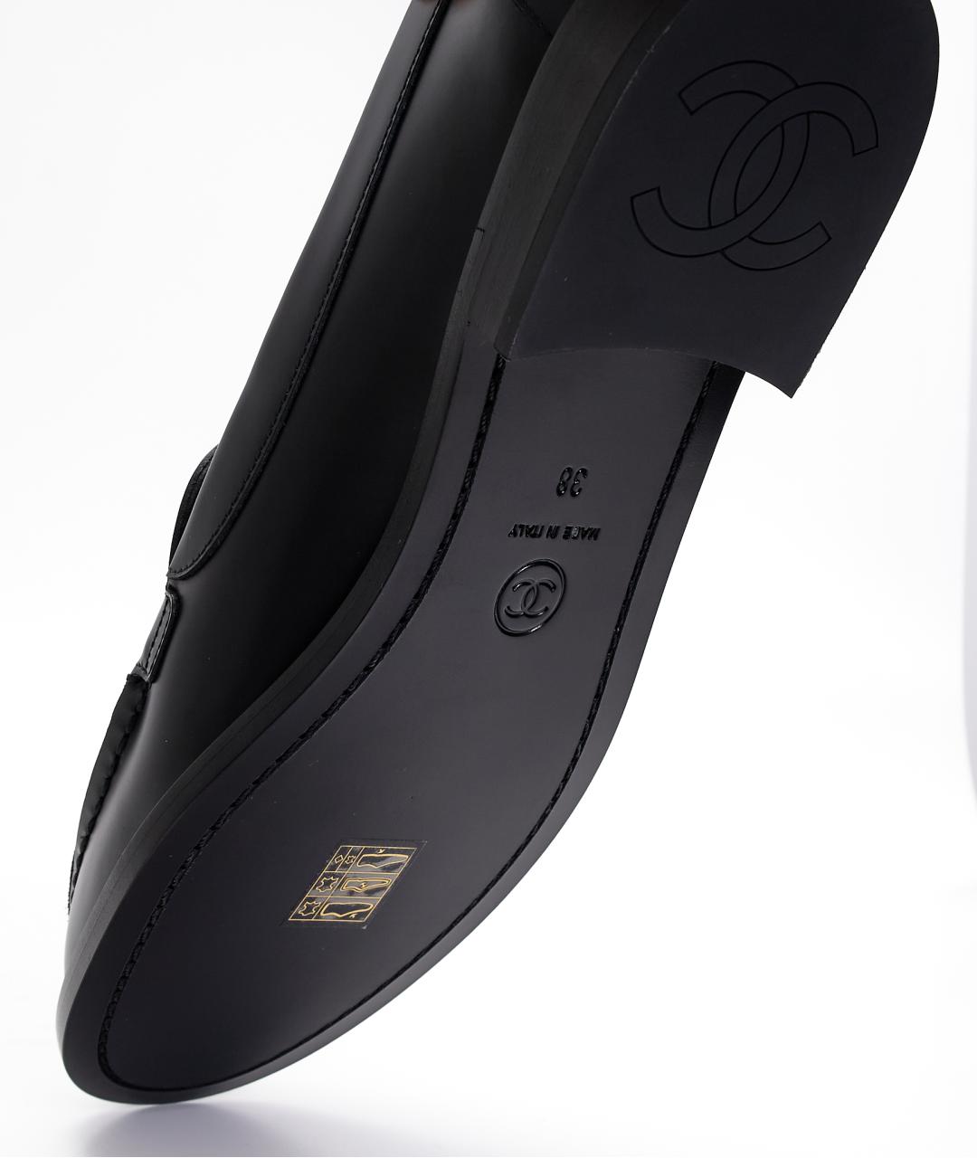 CHANEL Черные кожаные лоферы, фото 7