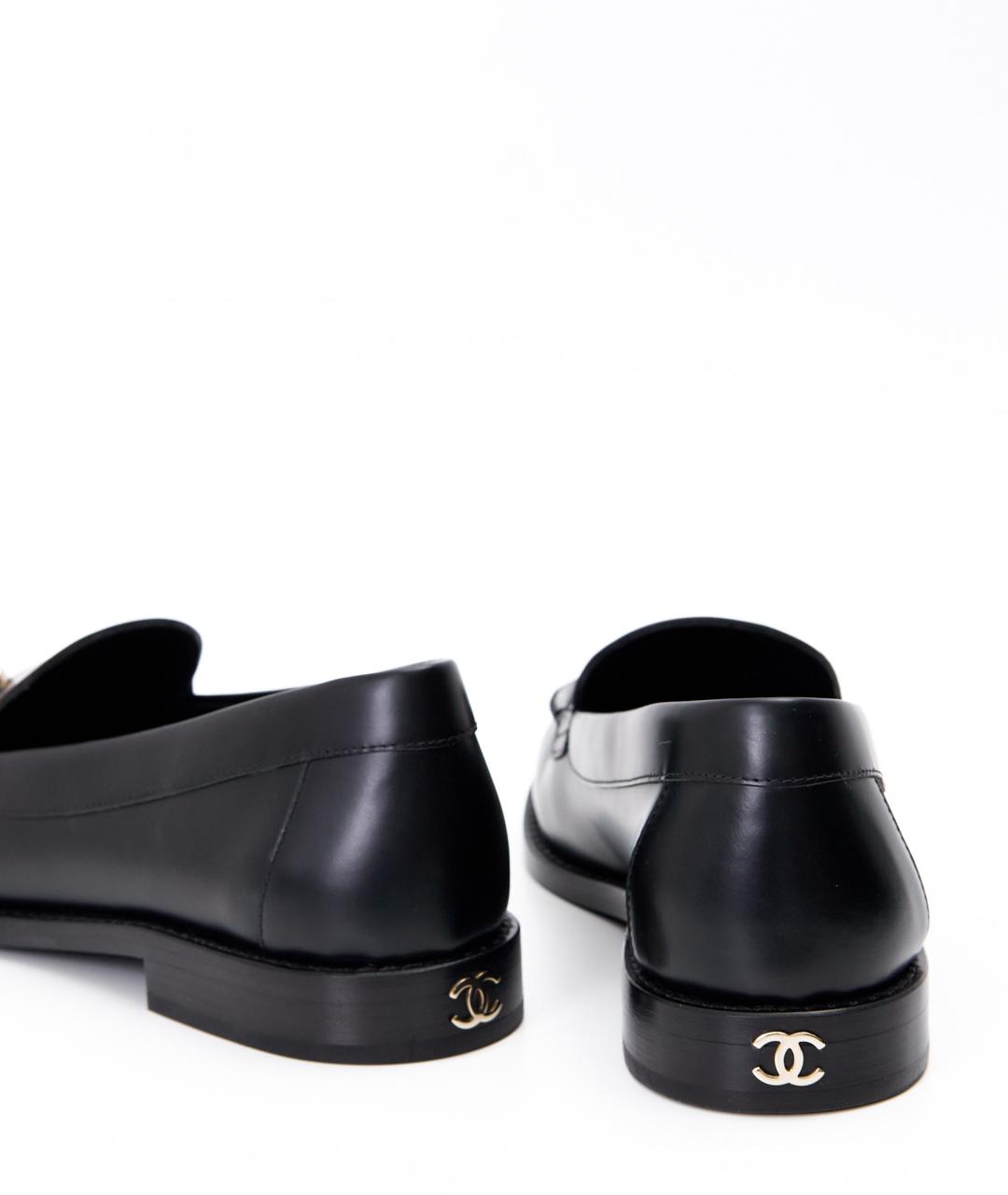 CHANEL Черные кожаные лоферы, фото 6