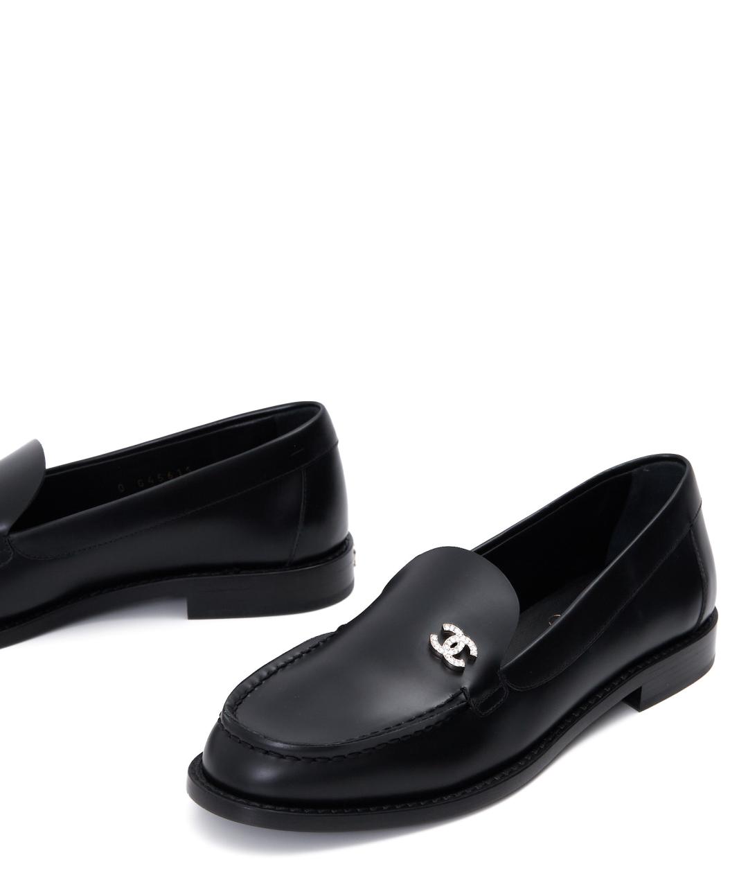 CHANEL Черные кожаные лоферы, фото 4