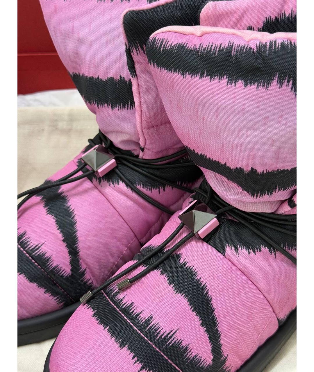 VALENTINO Розовые синтетические ботинки, фото 2