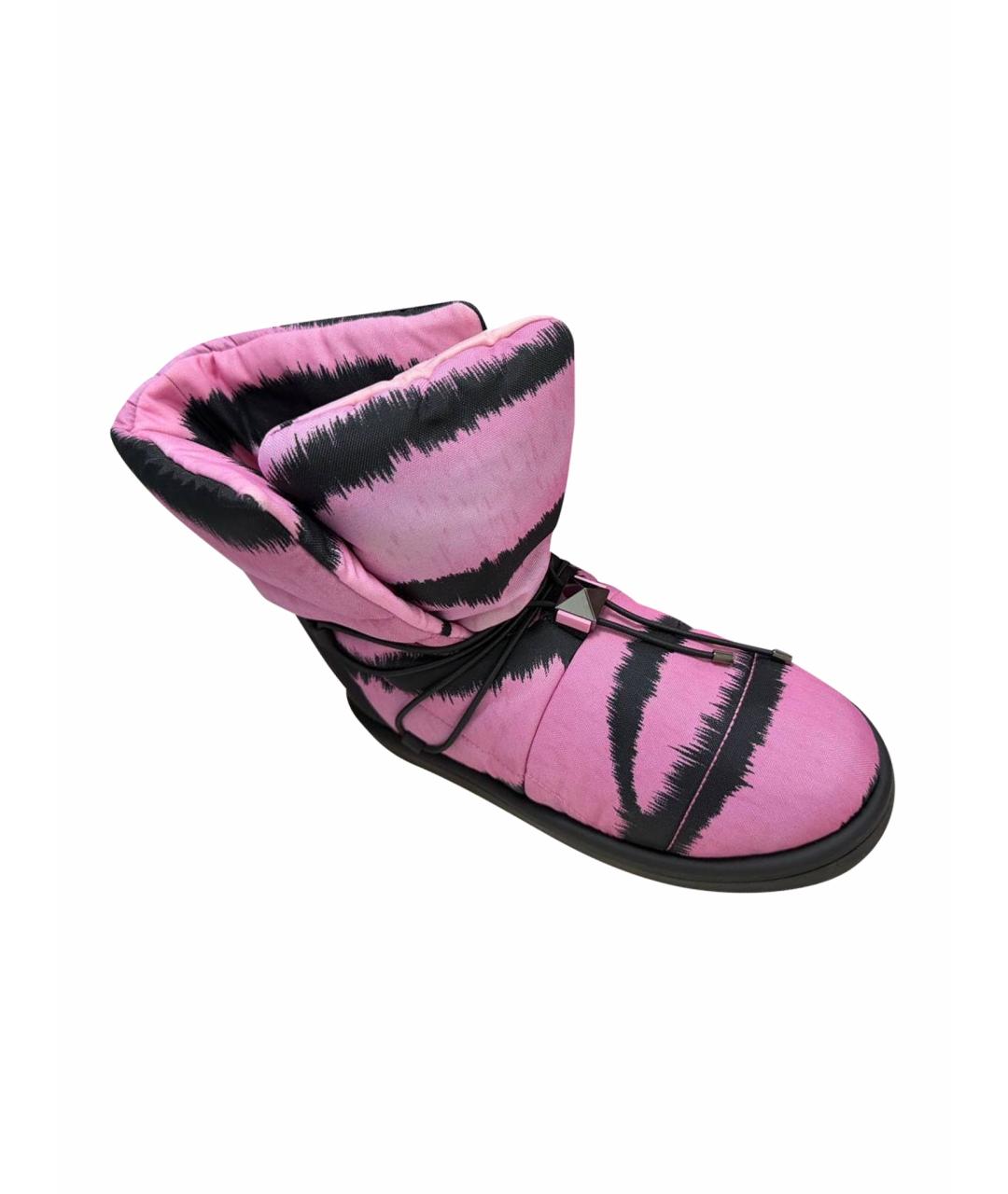 VALENTINO Розовые синтетические ботинки, фото 1