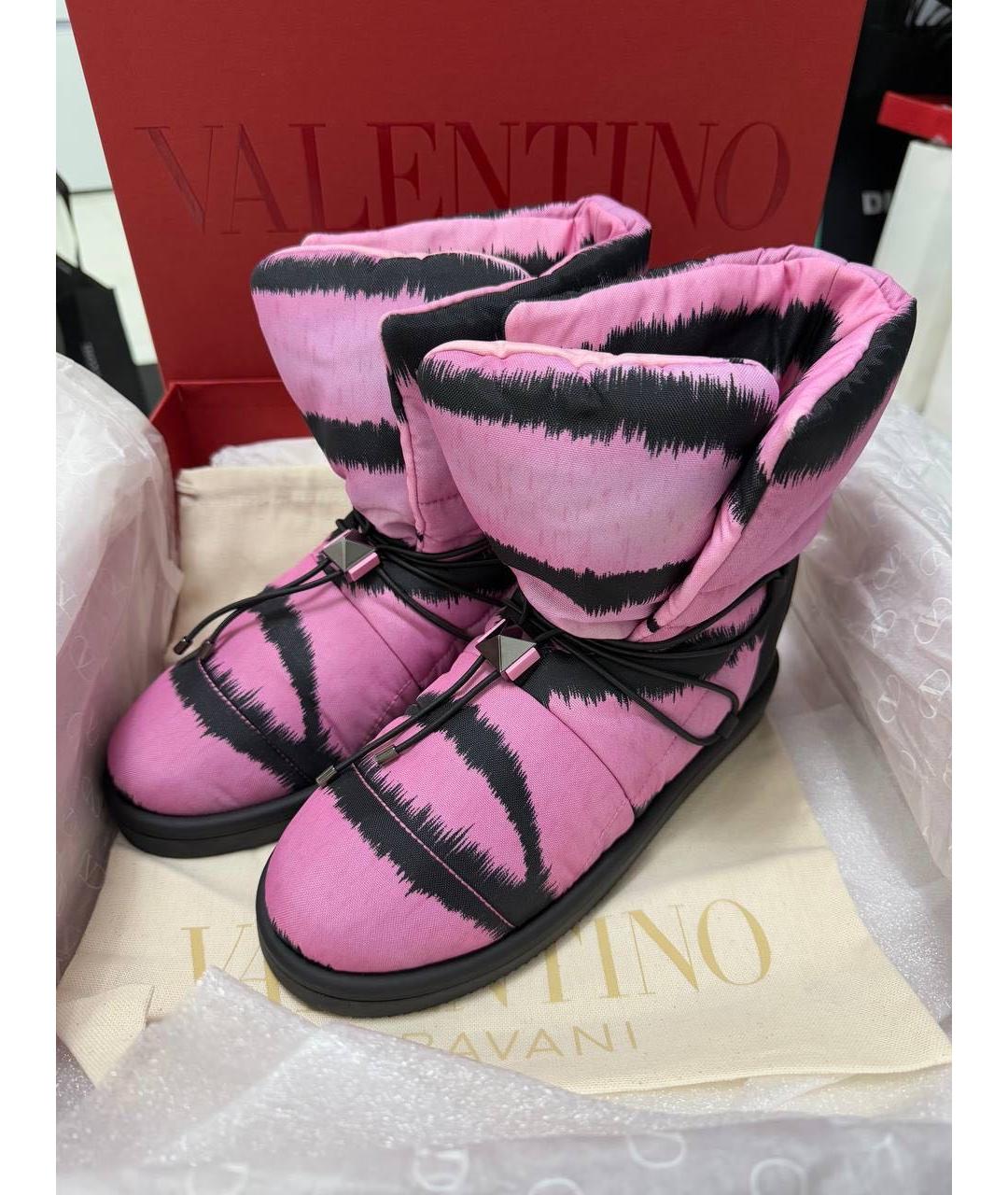 VALENTINO Розовые синтетические ботинки, фото 5