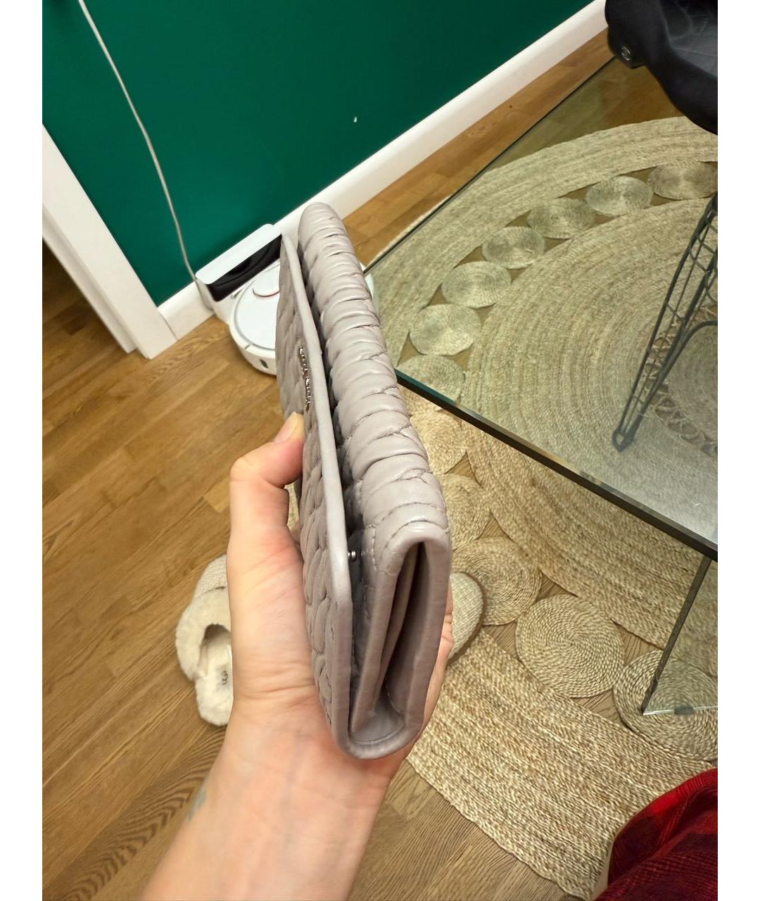 MIU MIU Бежевый кожаный кошелек, фото 5