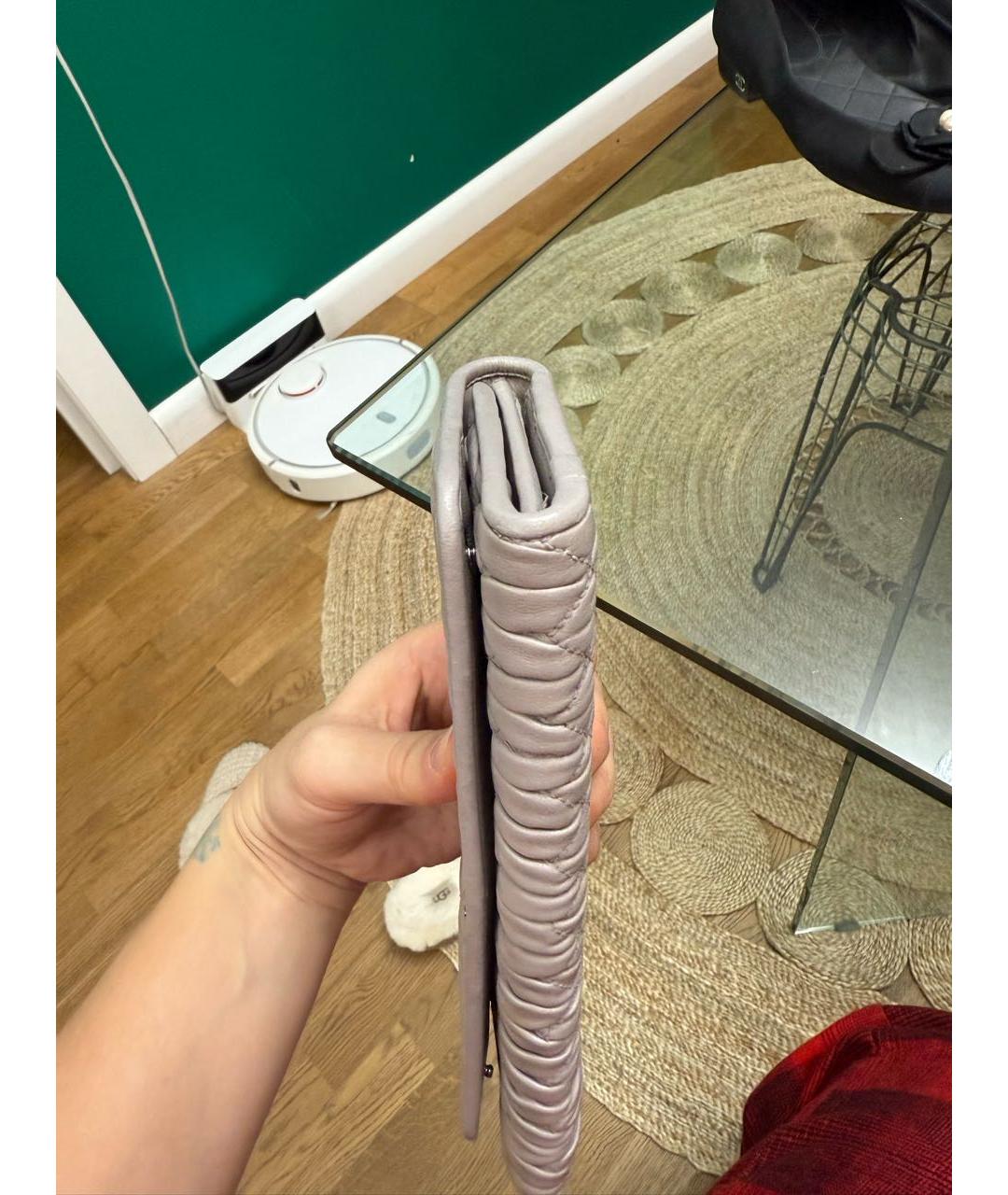 MIU MIU Бежевый кожаный кошелек, фото 4