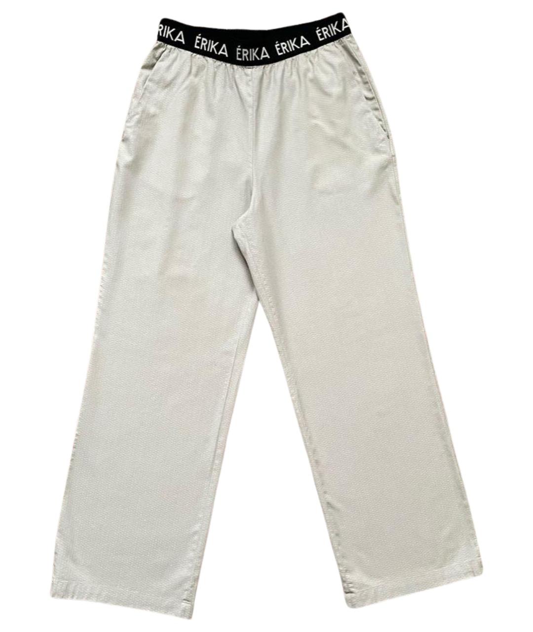 ERIKA CAVALLINI Бежевые шерстяные брюки широкие, фото 1