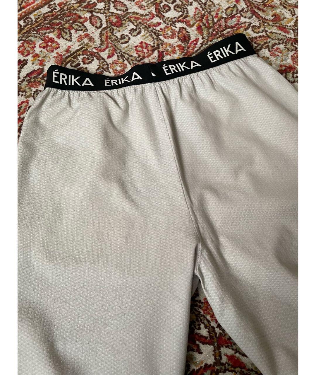 ERIKA CAVALLINI Бежевые шерстяные брюки широкие, фото 2