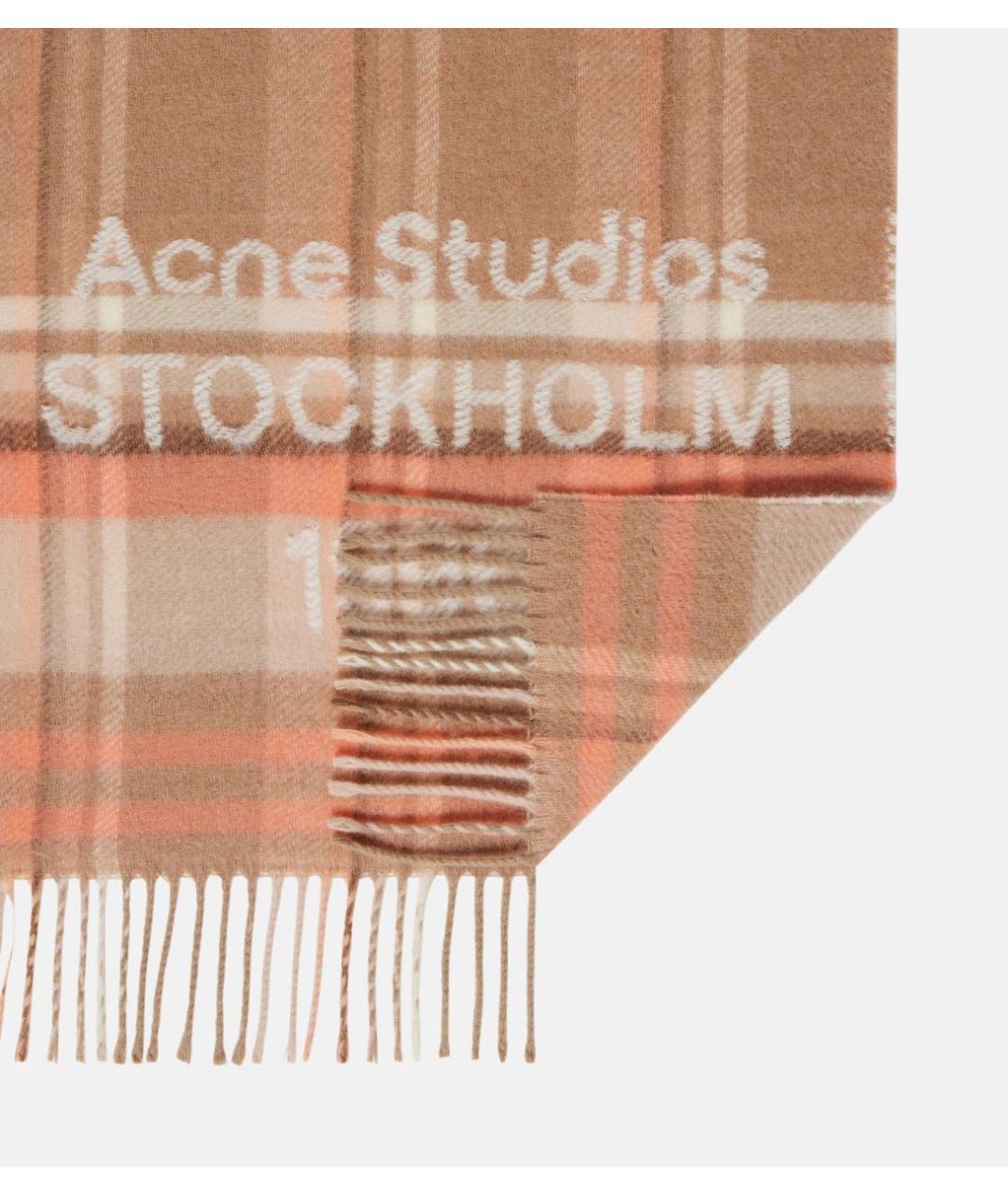ACNE STUDIOS Розовый шерстяной шарф, фото 3