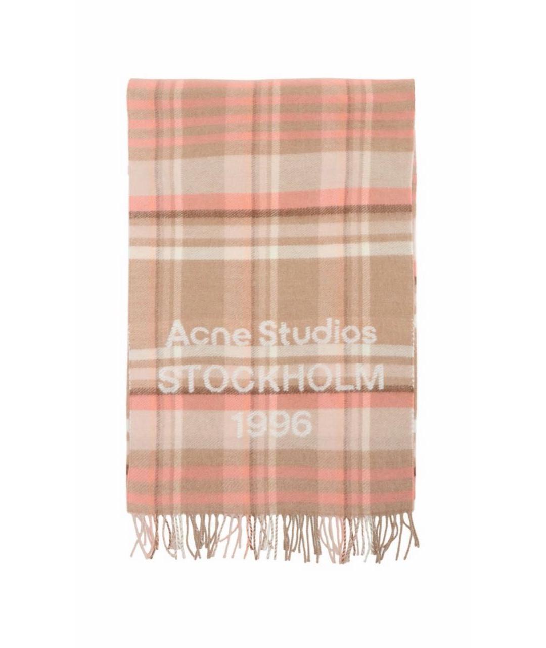 ACNE STUDIOS Розовый шерстяной шарф, фото 5