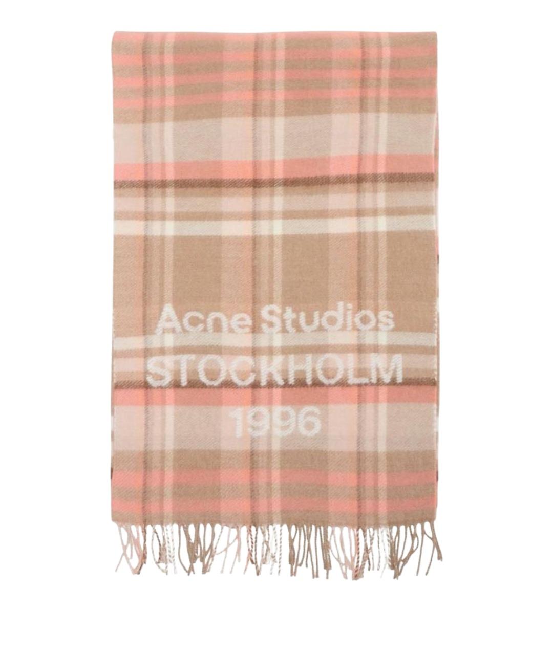 ACNE STUDIOS Розовый шерстяной шарф, фото 1
