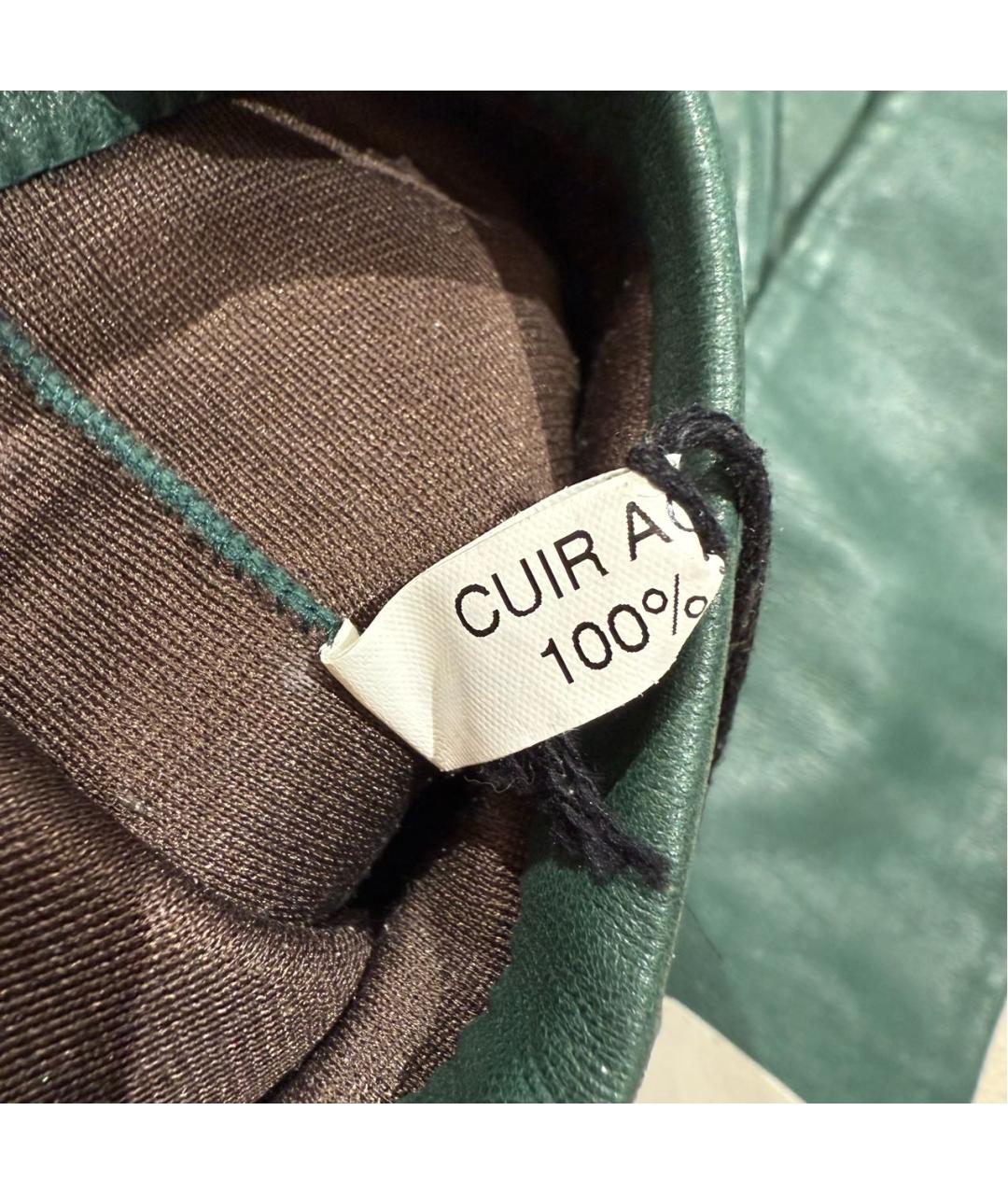 CELINE Зеленые кожаные перчатки, фото 6