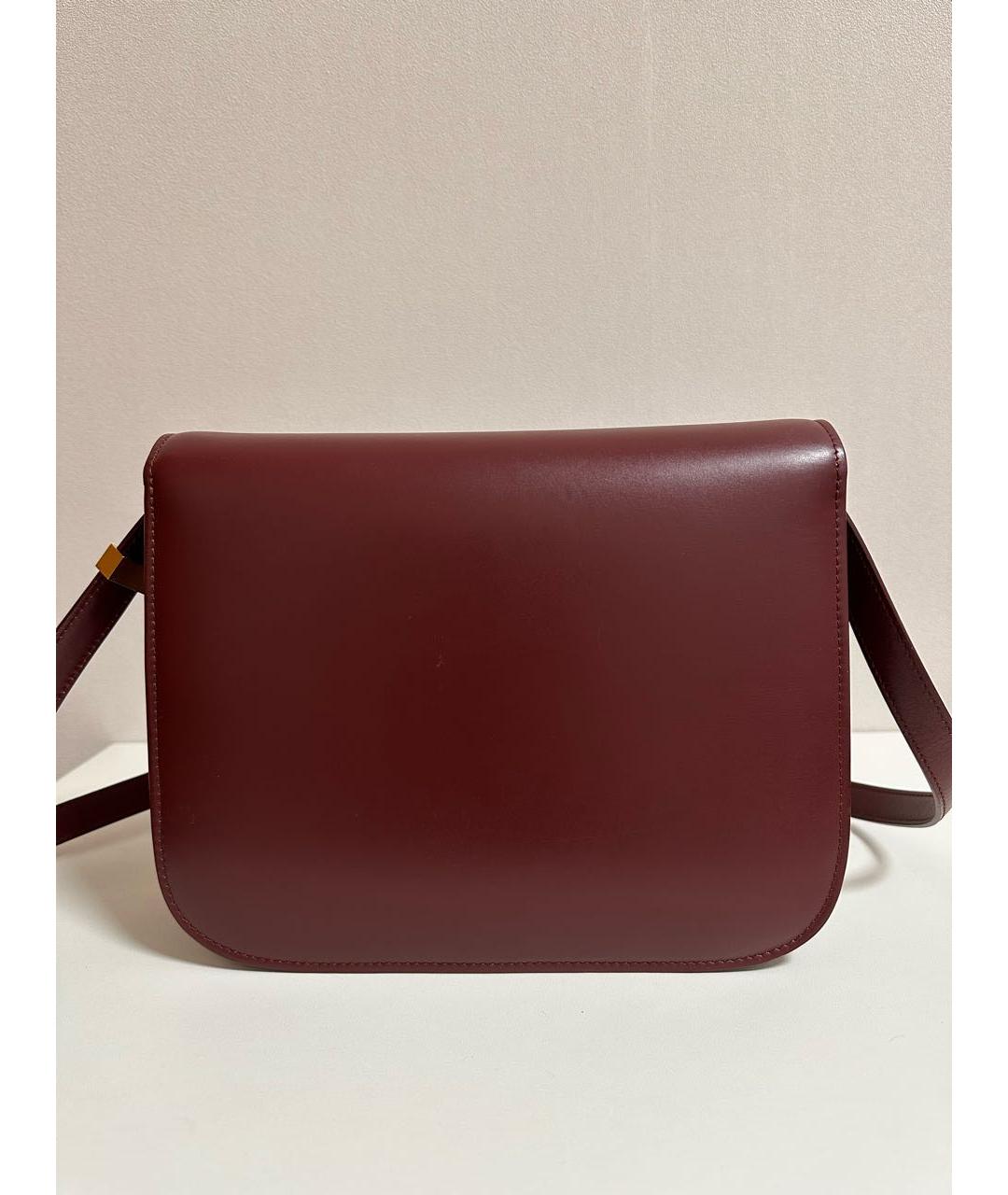 CELINE Бордовая кожаная сумка через плечо, фото 3