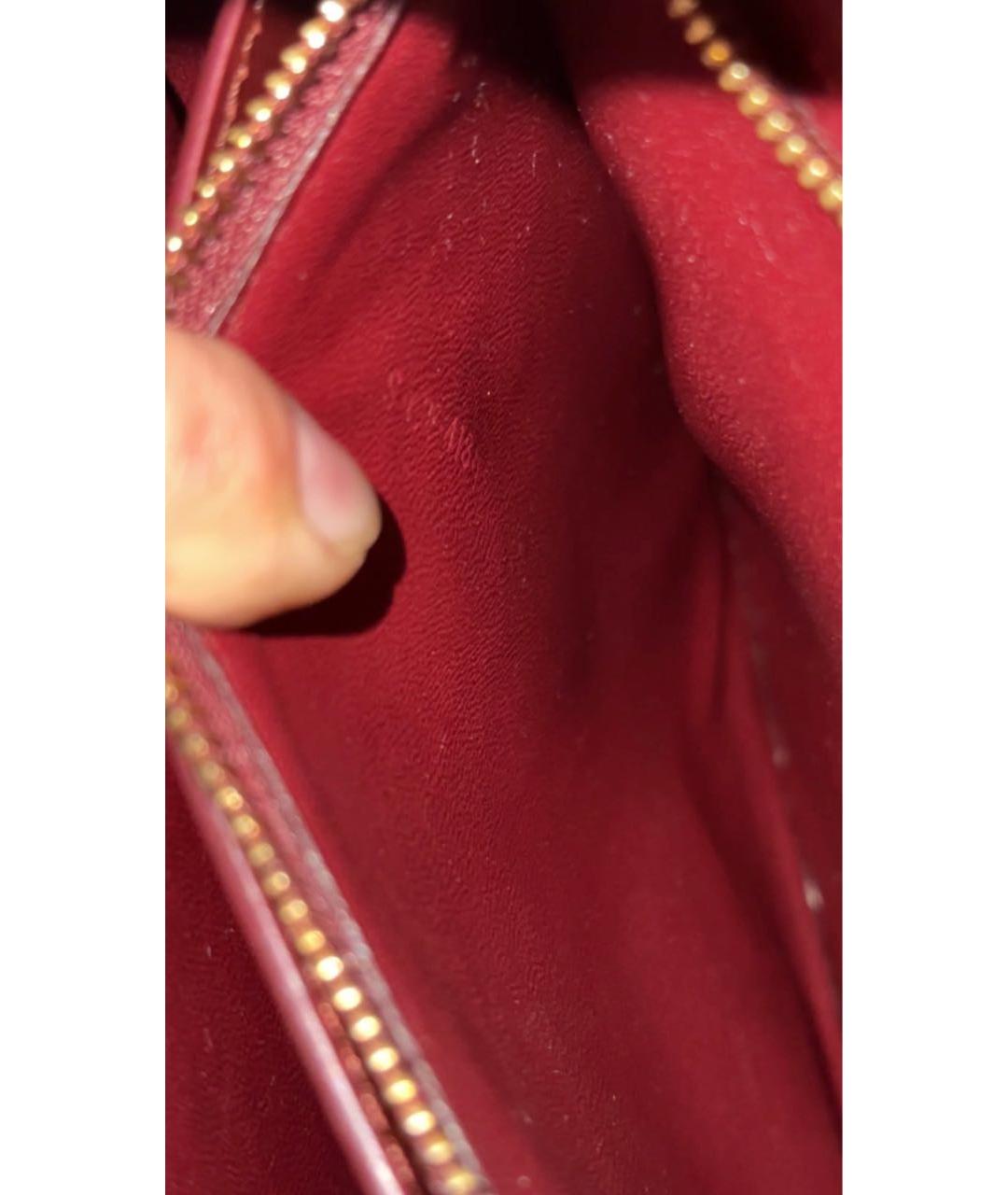CELINE Бордовая кожаная сумка через плечо, фото 5