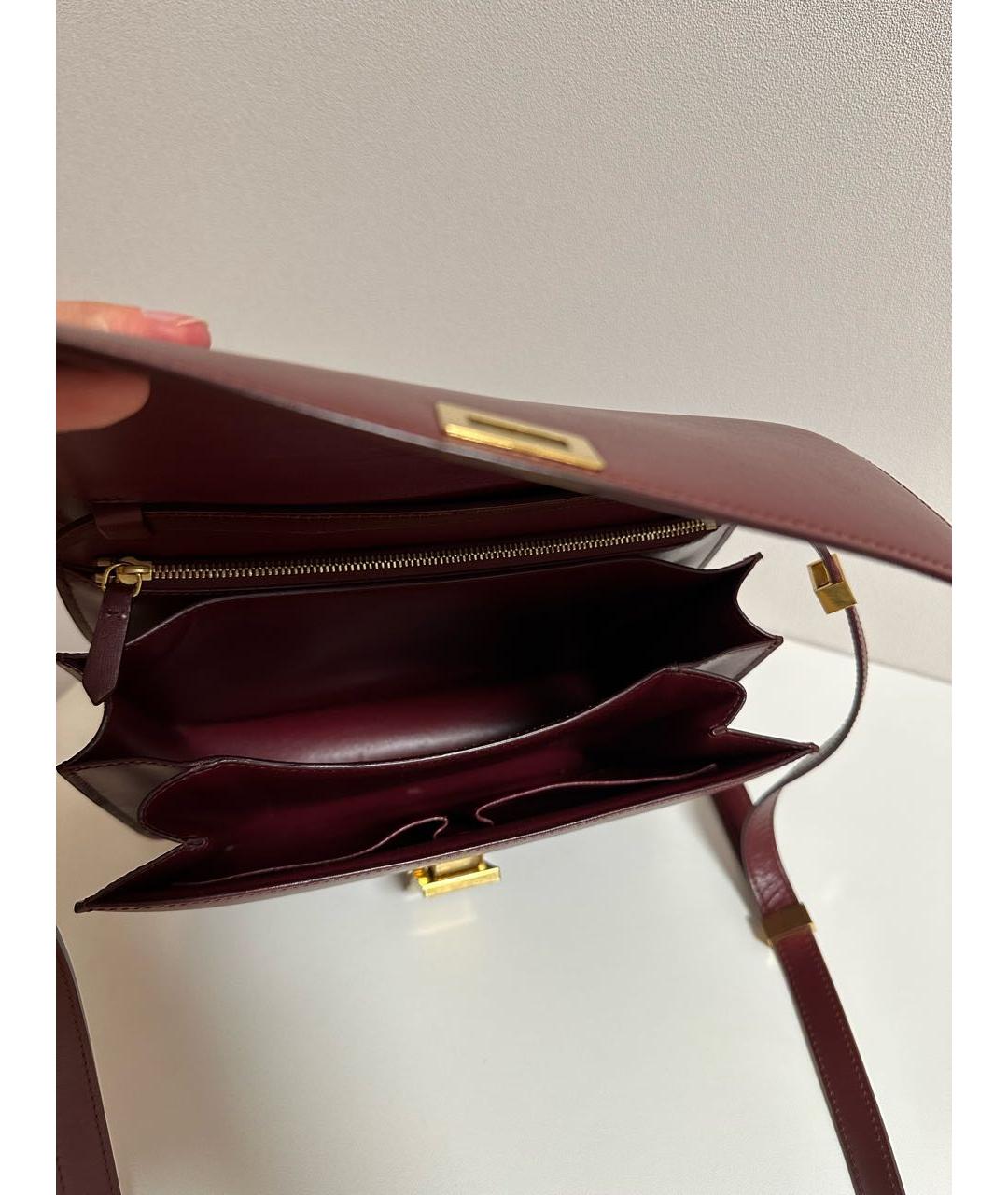 CELINE Бордовая кожаная сумка через плечо, фото 4