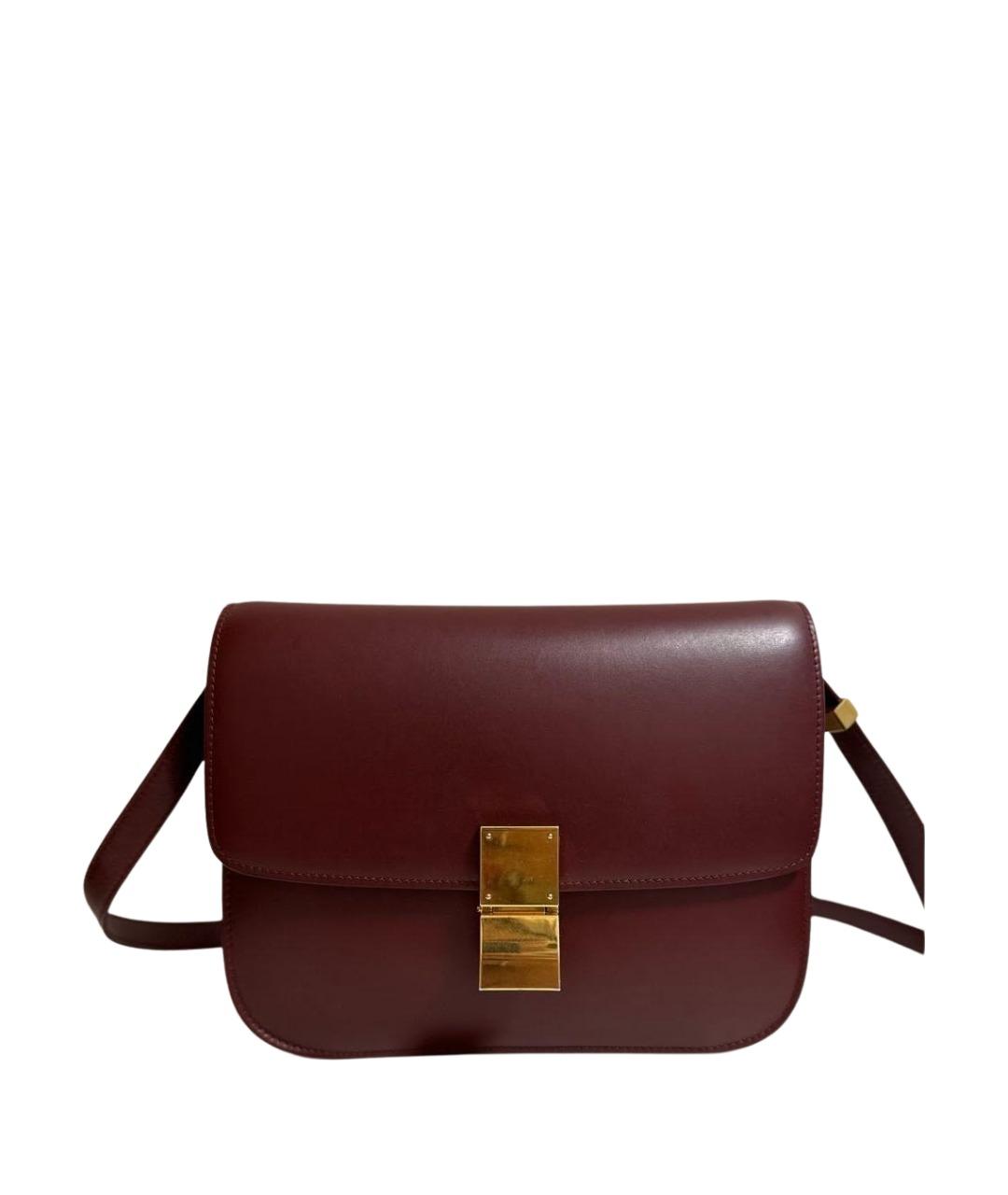 CELINE Бордовая кожаная сумка через плечо, фото 1