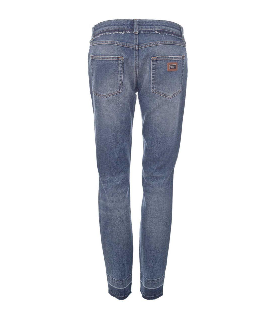 DOLCE&GABBANA Синие хлопко-эластановые джинсы слим, фото 2