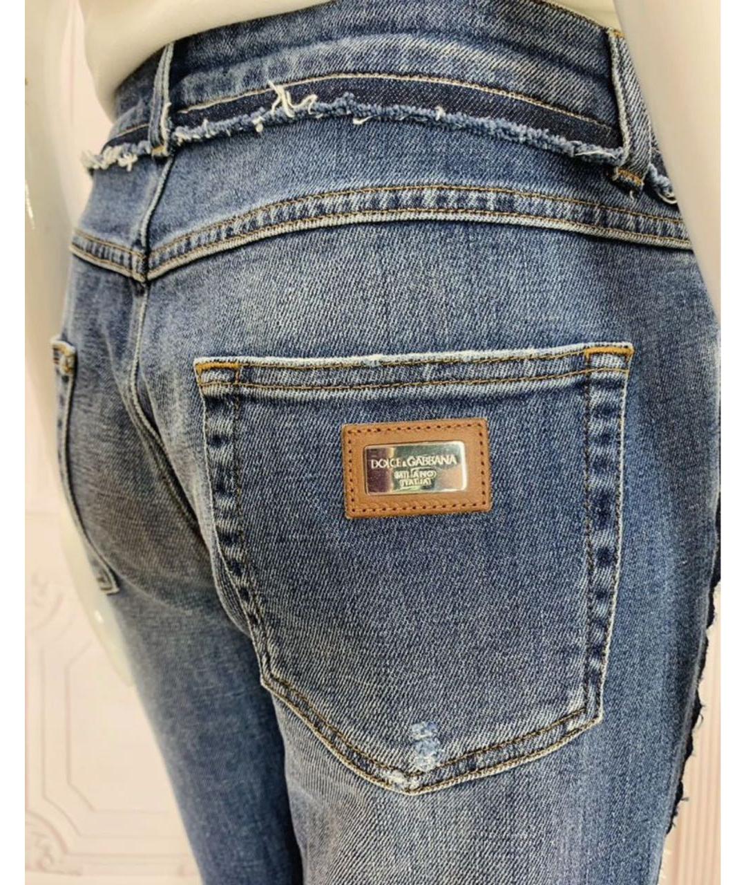 DOLCE&GABBANA Синие хлопко-эластановые джинсы слим, фото 7