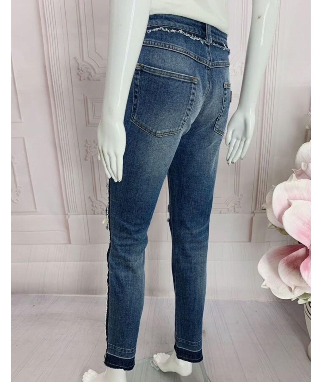 DOLCE&GABBANA Синие хлопко-эластановые джинсы слим, фото 8