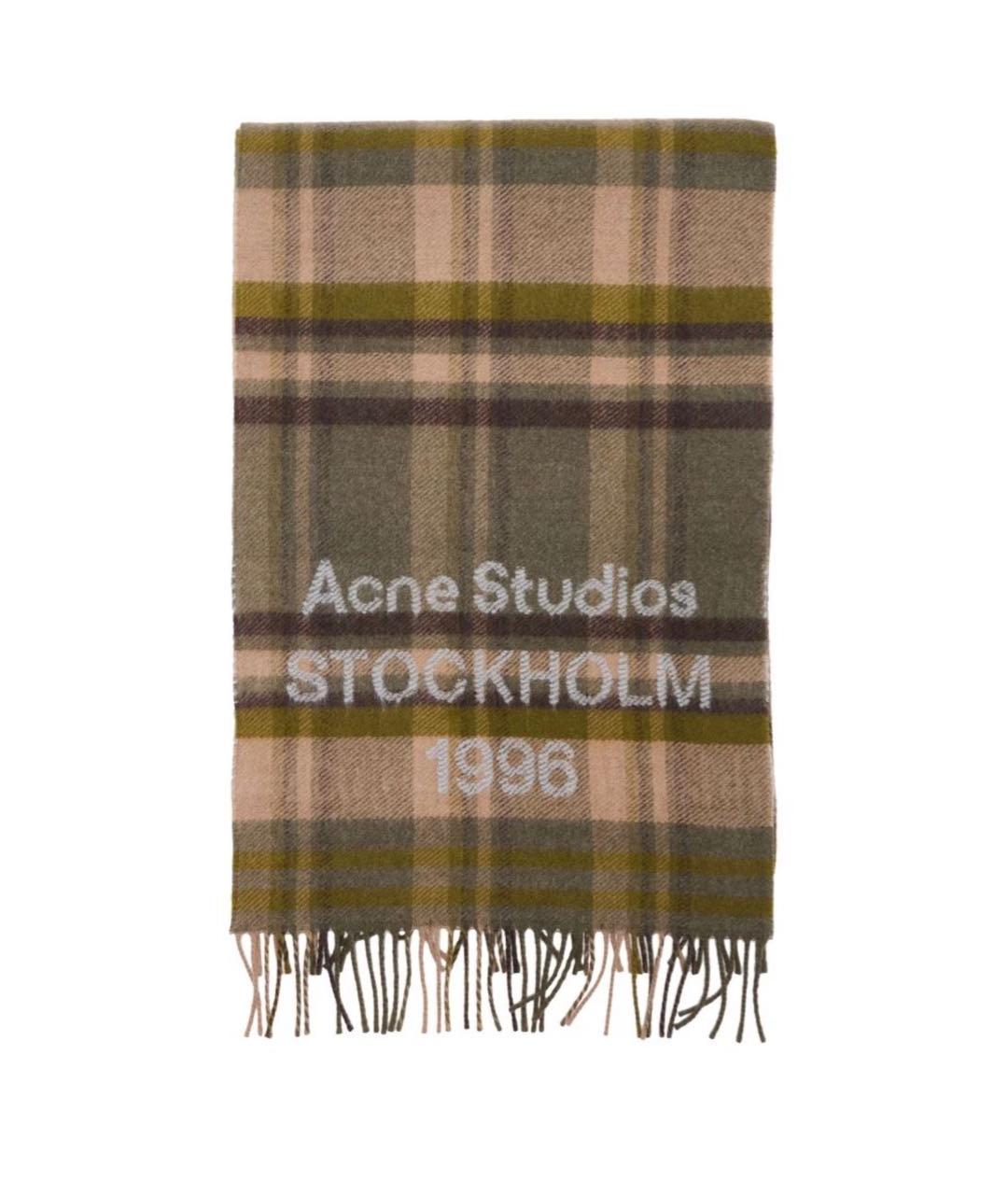 ACNE STUDIOS Хаки шерстяной шарф, фото 1