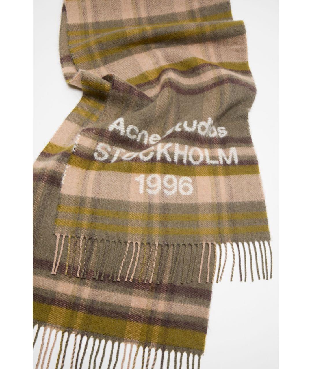 ACNE STUDIOS Хаки шерстяной шарф, фото 2