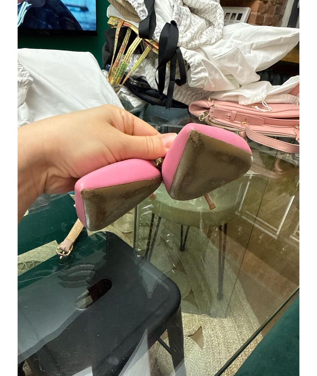 VALENTINO Розовые кожаные туфли, фото 6