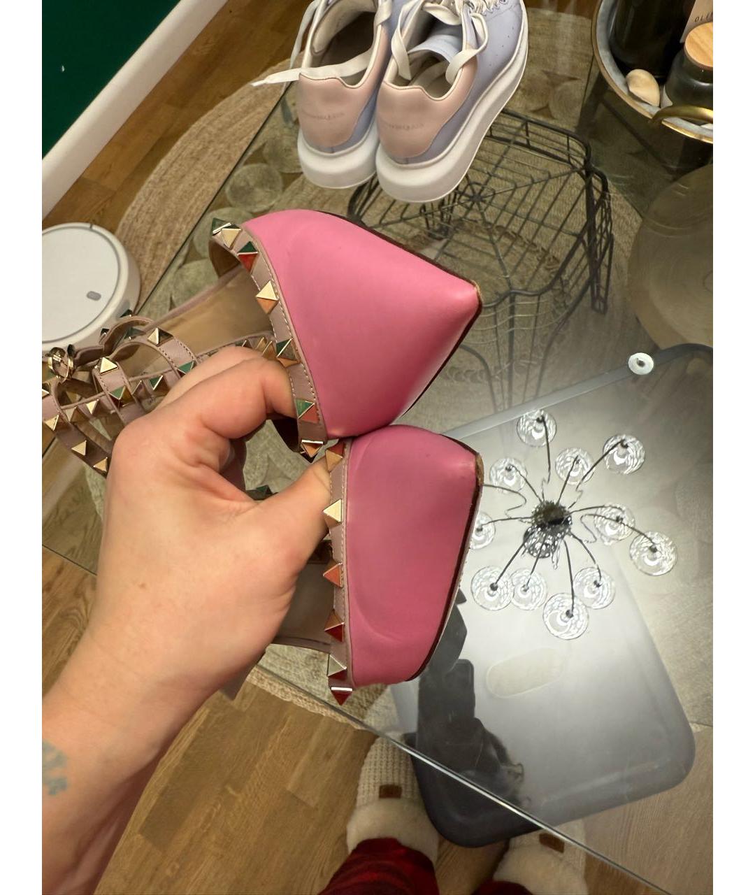 VALENTINO Розовые кожаные туфли, фото 4