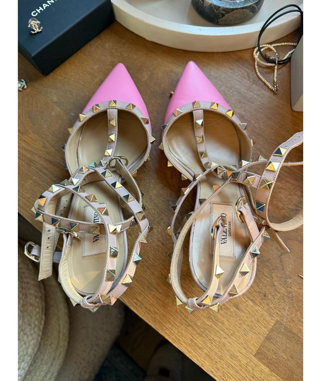 VALENTINO Розовые кожаные туфли, фото 3