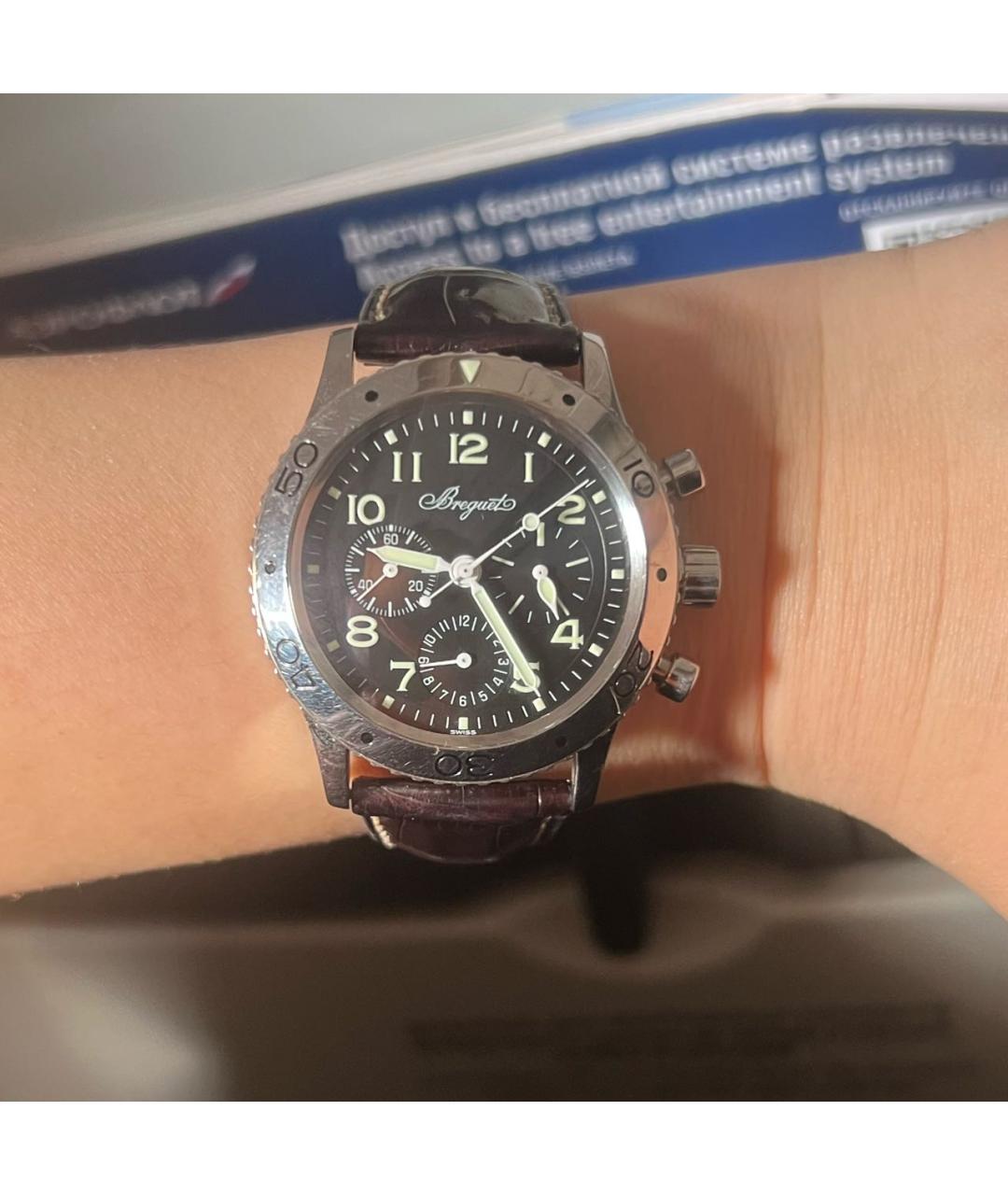 Breguet Черные часы из экзотической кожи, фото 6