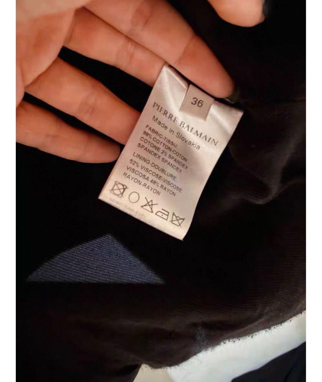 PIERRE BALMAIN Черный хлопковый жакет/пиджак, фото 2