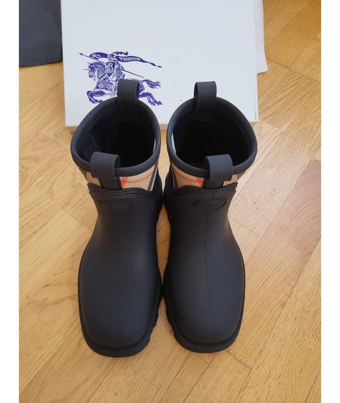 BURBERRY Черные резиновые сапоги, фото 2