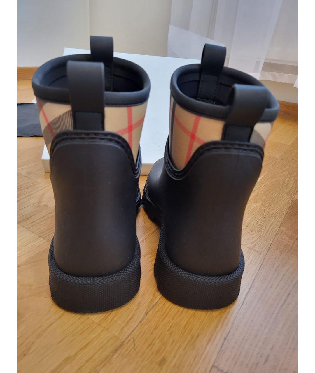 BURBERRY Черные резиновые сапоги, фото 3