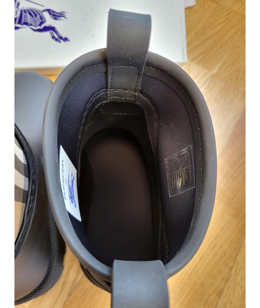 BURBERRY Черные резиновые сапоги, фото 4