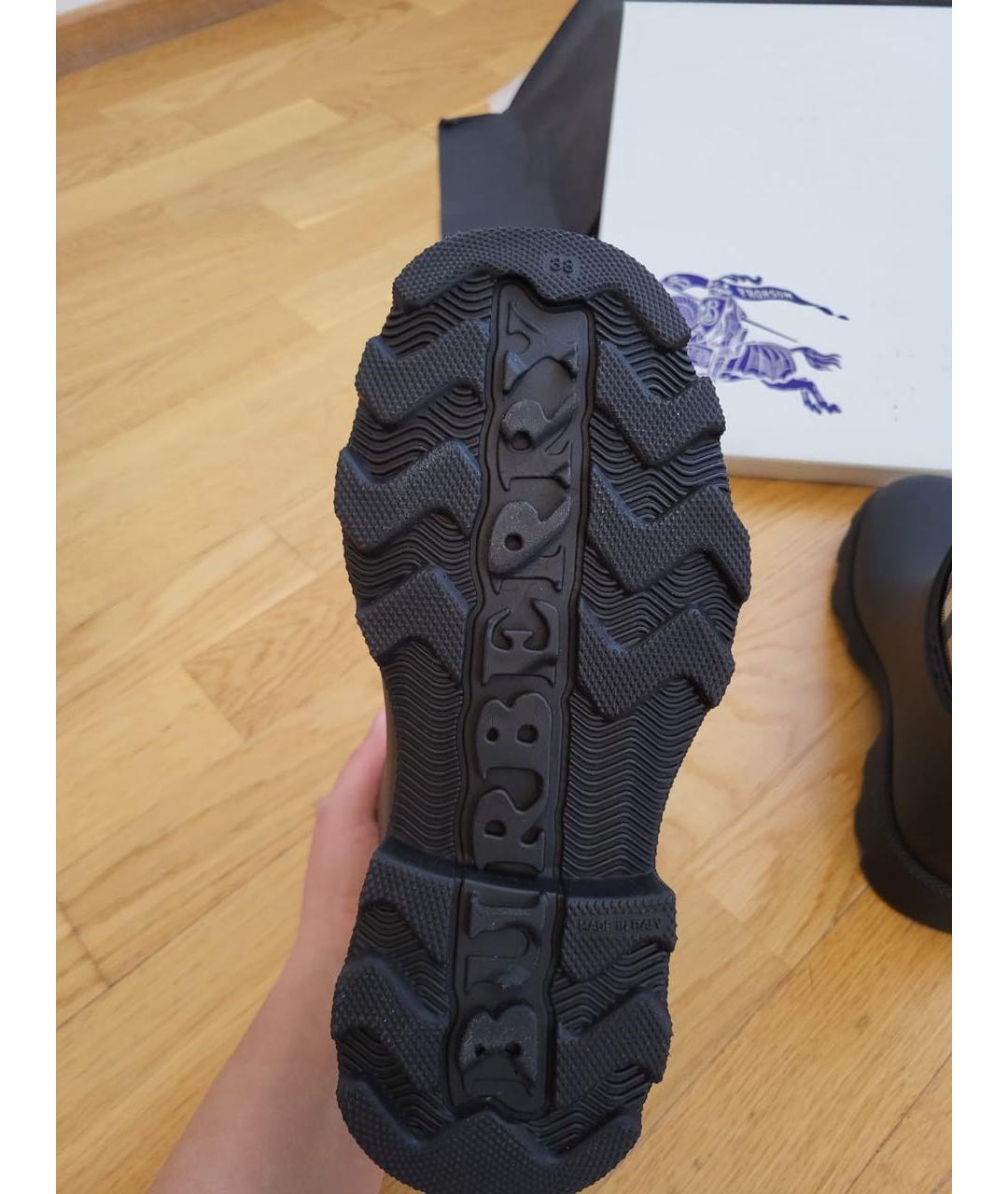 BURBERRY Черные резиновые сапоги, фото 5