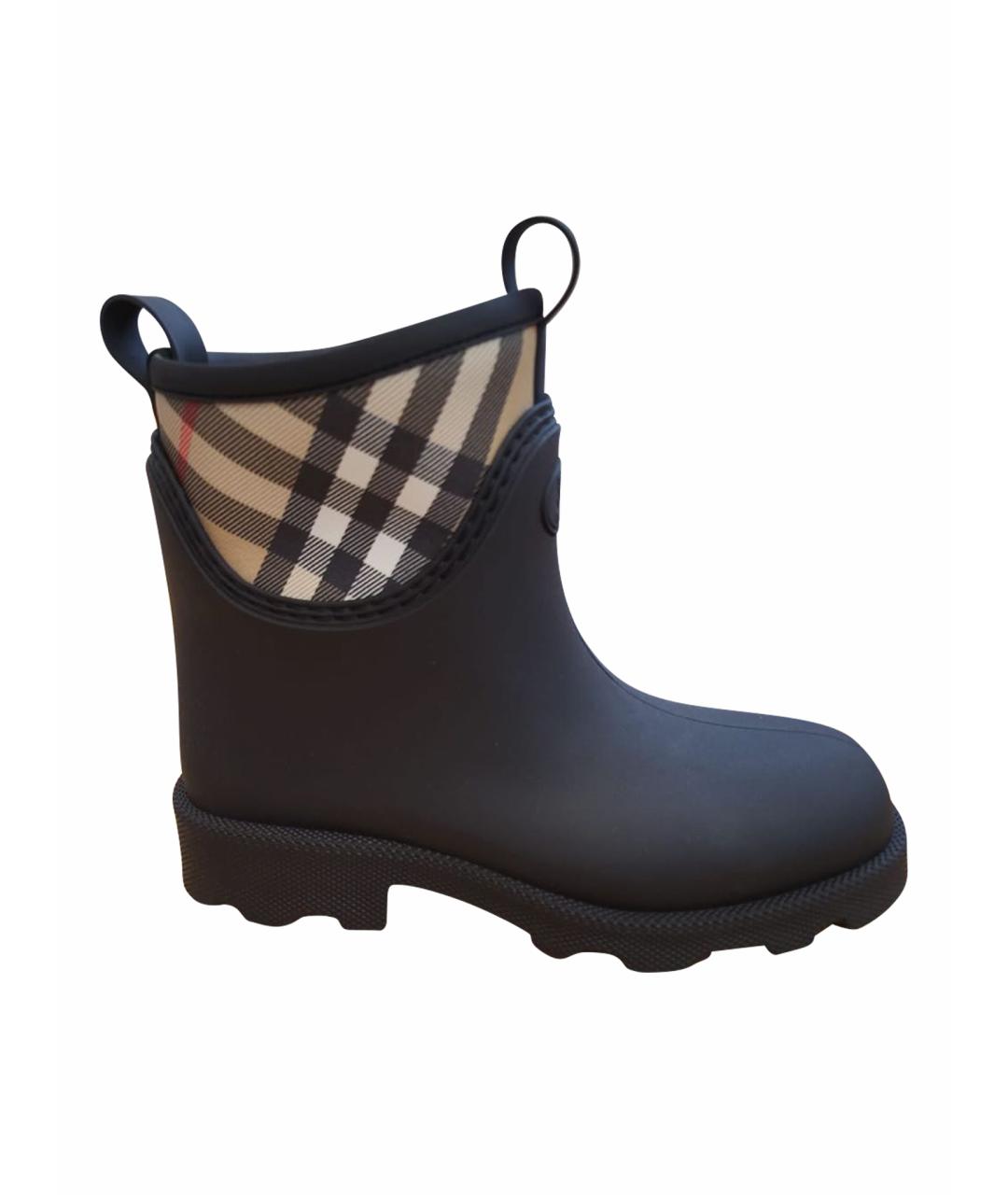BURBERRY Черные резиновые сапоги, фото 1