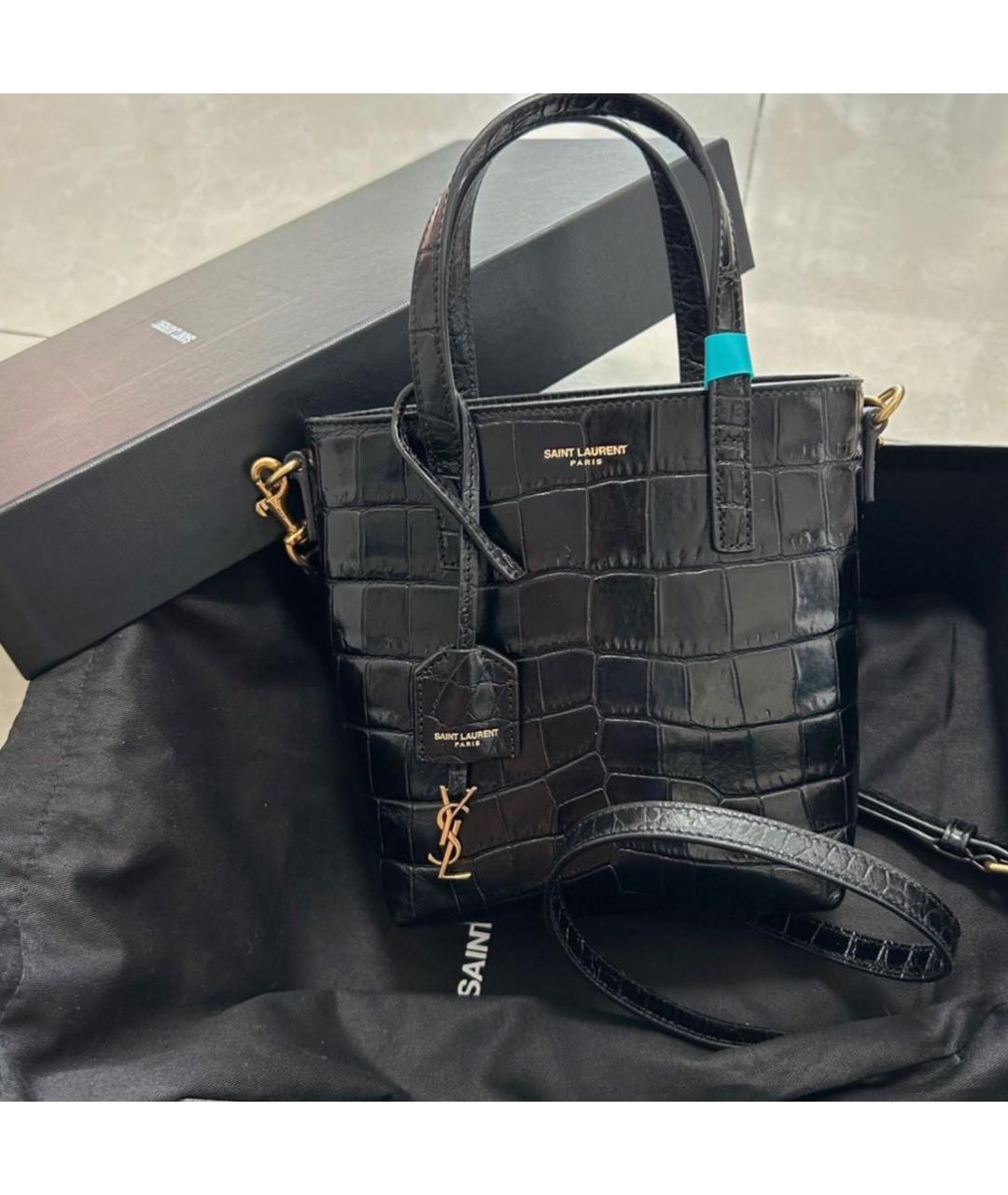 SAINT LAURENT Черная кожаная сумка через плечо, фото 3