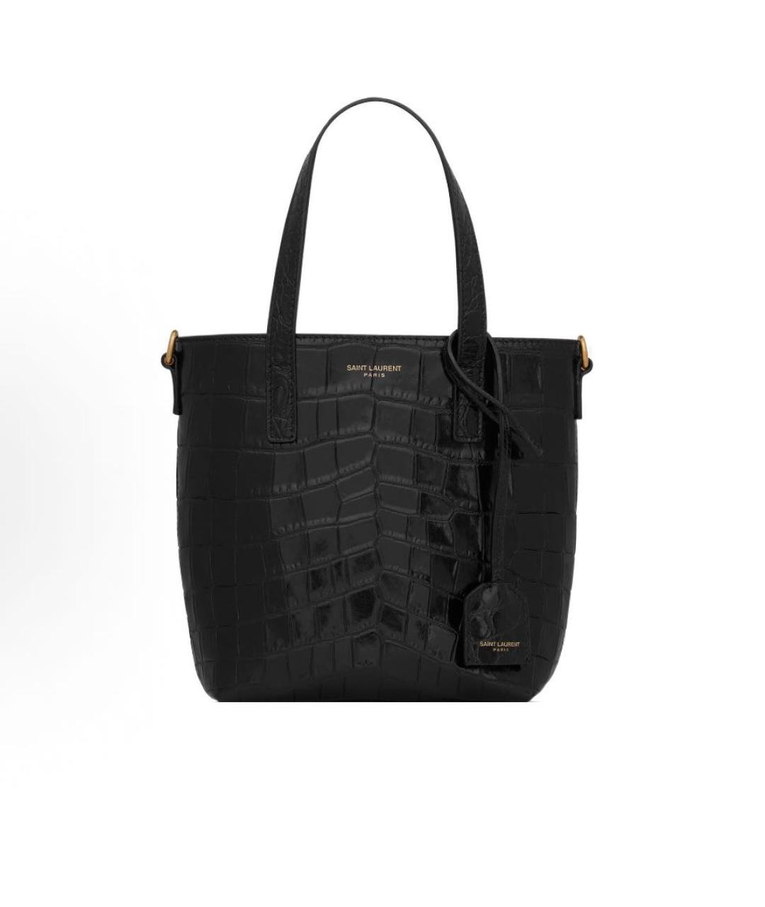 SAINT LAURENT Черная кожаная сумка через плечо, фото 4