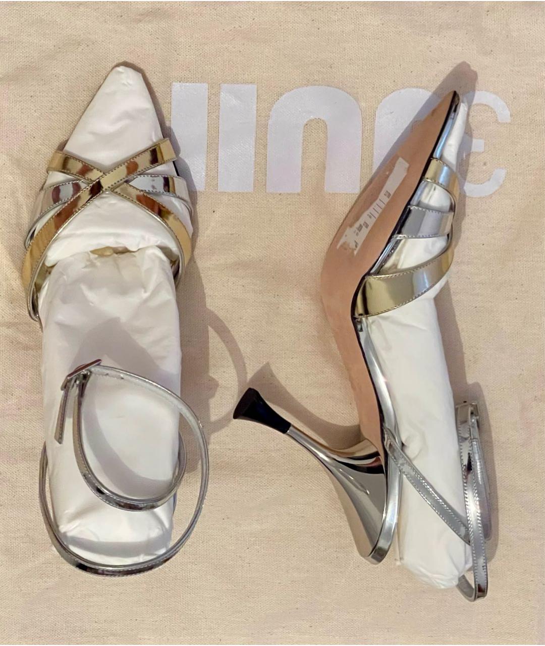 3JUIN Серебряные кожаные босоножки, фото 5